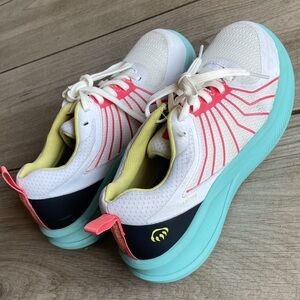 Women’s Wolverine Athletic Sneakers with Coral Accents and Aqua Sole
